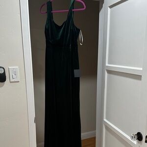 Lulu's Forest Green Velvet Dress